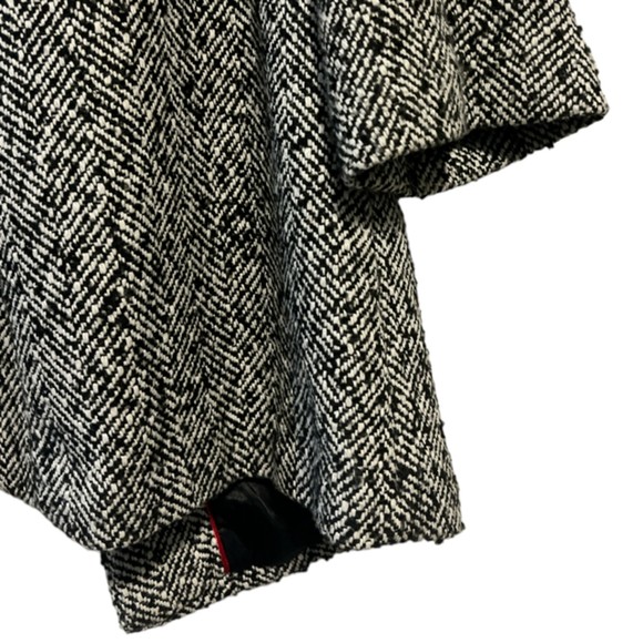 XXI Women's Black White 3/4 Sleeve Lined Tweed Coat Jacket Size Small Flare Knit - Picture 10 of 11